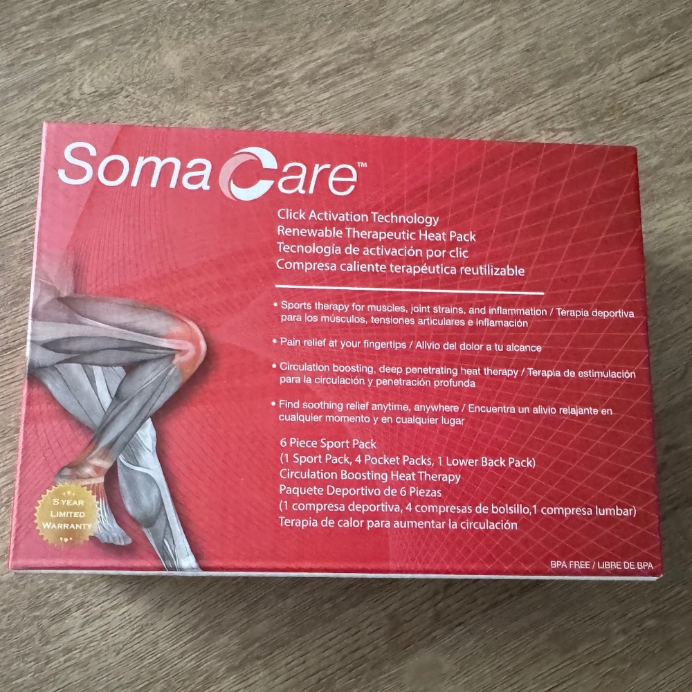 Soma Care 6-Piece Click Activation Sport Pack Therapeutic Heat Packs NEW